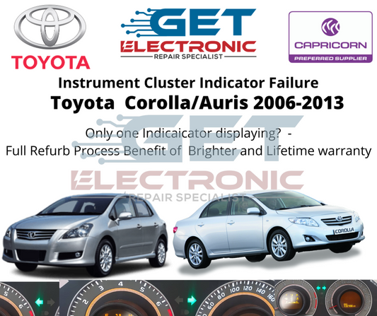 Toyota Corolla/Auris 2006-2013  Instrument Cluster - Indicator failure